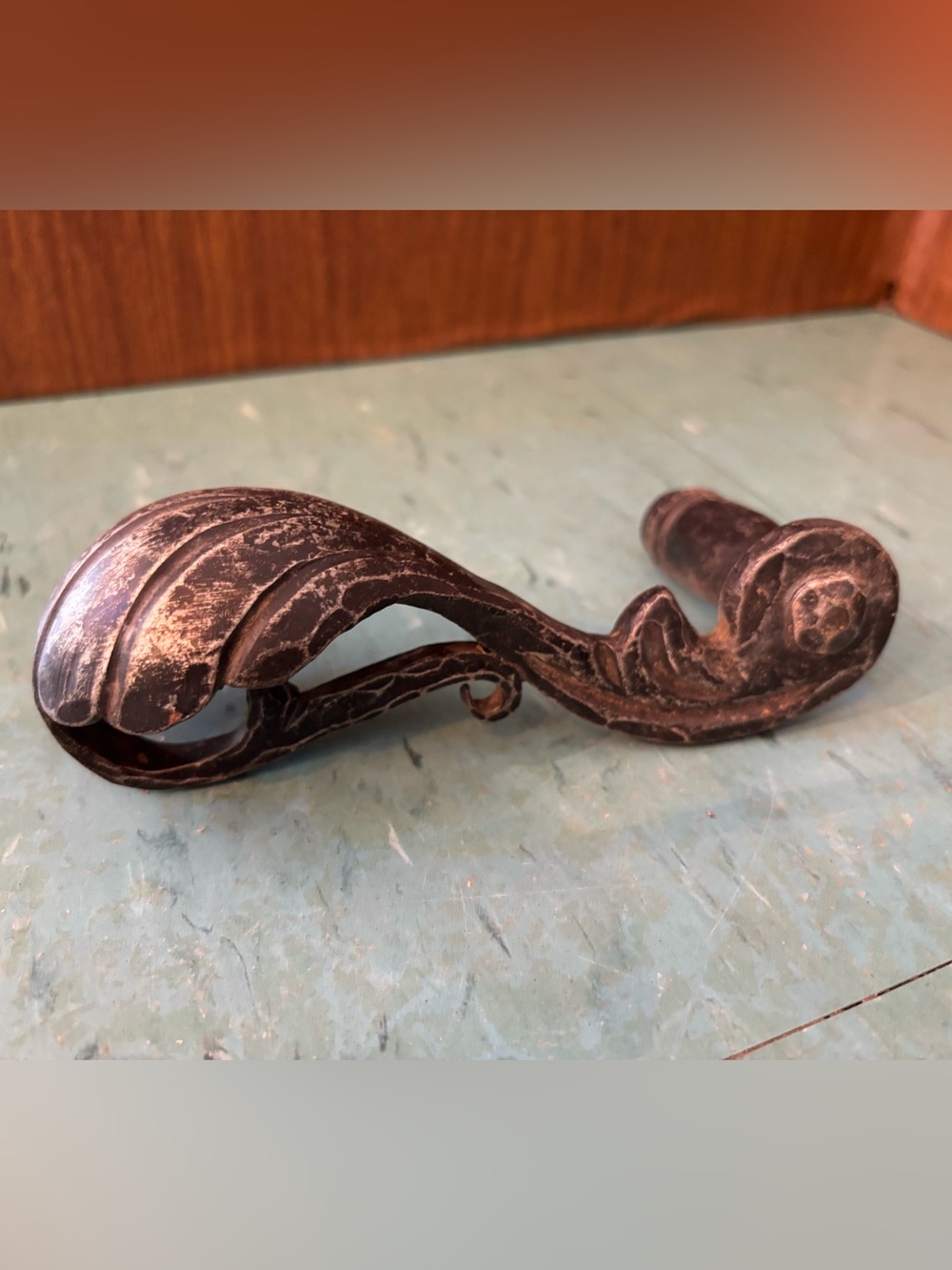 Antique door knocker handle black Architectural Salvage Cast iron 1910’s